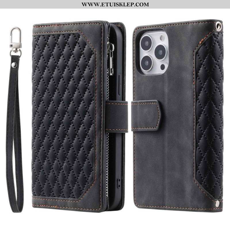 Etui Folio do iPhone 14 Plus Pikowany Styl